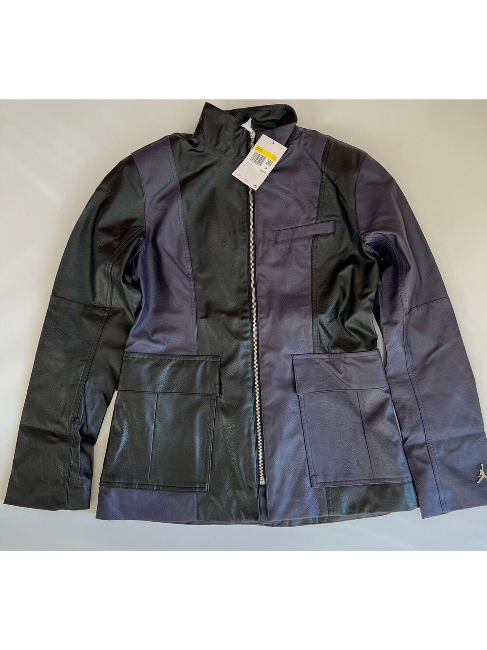 Nike Women’s Air Jordan Full Zip Jacket Black/Purple DJ2716-010 Size S NWT